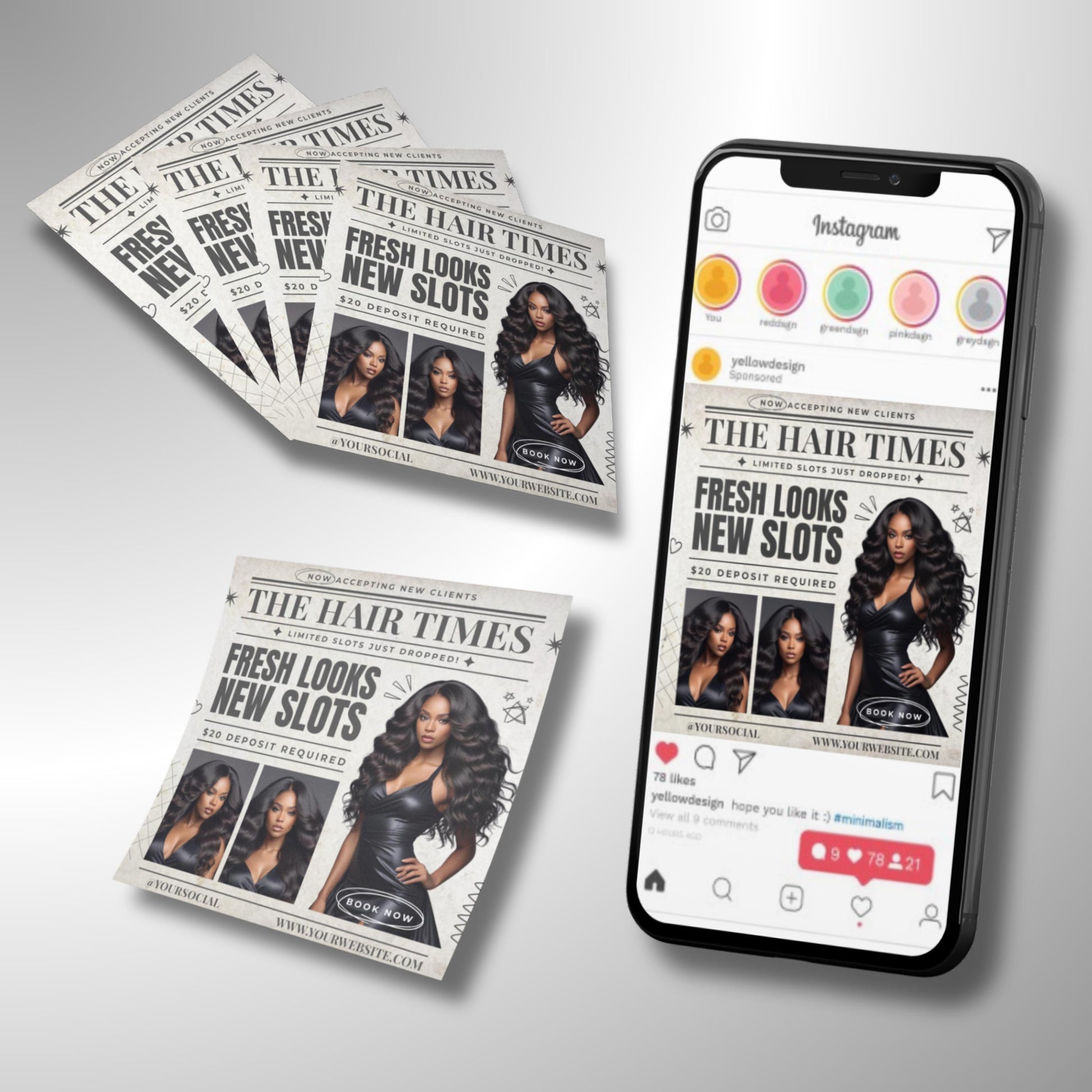 New Clients
Hair Stylist
Booking Flyer
Salon Flyer
Editable Flyer
Canva Template
Digital Download
Fresh Looks
Hair Business
Beauty Flyer
Book Now
Deposit Required
New Slots
Client Slots
New Client Slots Hair Stylist Flyer
New Client Promotion Flyer
New Client Slots
Book Now Hair Appointments Flyer
New Client Discount