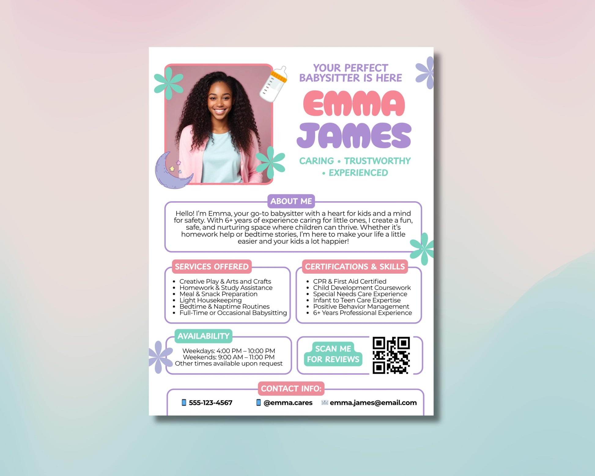 Babysitter Flyer
Childcare Flyer
Nanny Flyer
Babysitting Service
Child Care
Editable Flyer
Canva Template
Digital Download
Parent Helper
Kids Activities
Home Services
Trustworthy Sitter
Experienced Nanny
CPR Certified
Care Provider
Small Business
Marketing Flyer
Babysitter Ad