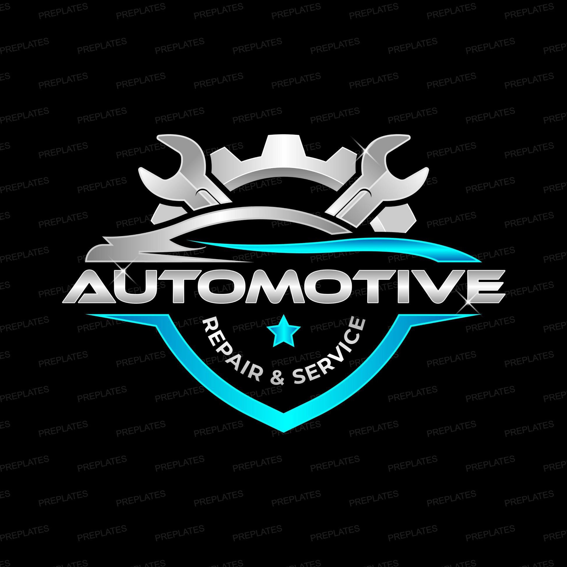 Automotive Logo, DIY Logo Design Template, Blue Car Repair & Service Logo, Auto Shop Repair Mechanic Logo, Premade Vehicle Repair Business