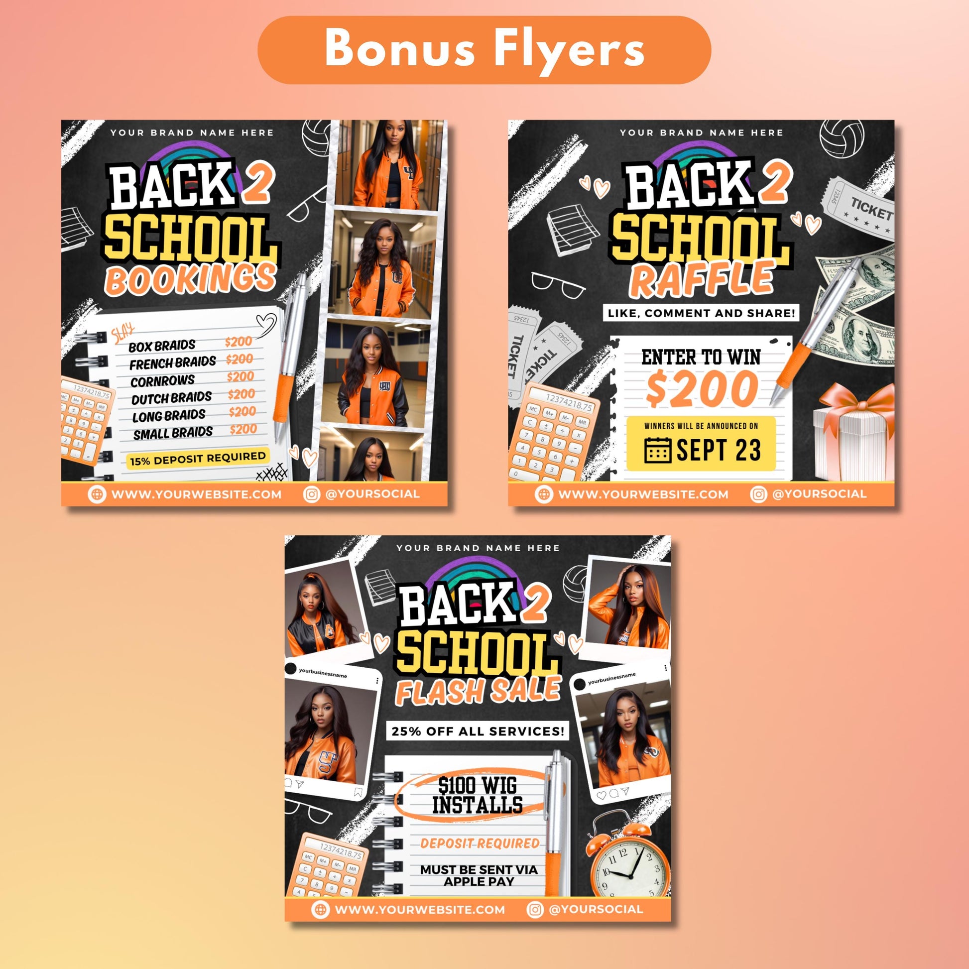 back to school flyer  
back to school hair flyer  
back 2 school flyer  
booking flyer  
diy canva template  
hair stylist flyer  
editable braid flyer  
salon booking flyer  
beauty flyer template  
flash sale flyer  
raffle flyer template  
hair promo flyer  
canva flyer for braiders