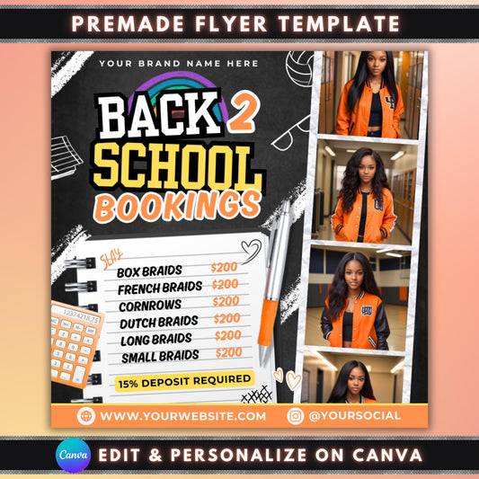 back to school flyer  
back to school hair flyer  
back 2 school flyer  
booking flyer  
diy canva template  
hair stylist flyer  
editable braid flyer  
salon booking flyer  
beauty flyer template  
flash sale flyer  
raffle flyer template  
hair promo flyer  
canva flyer for braiders