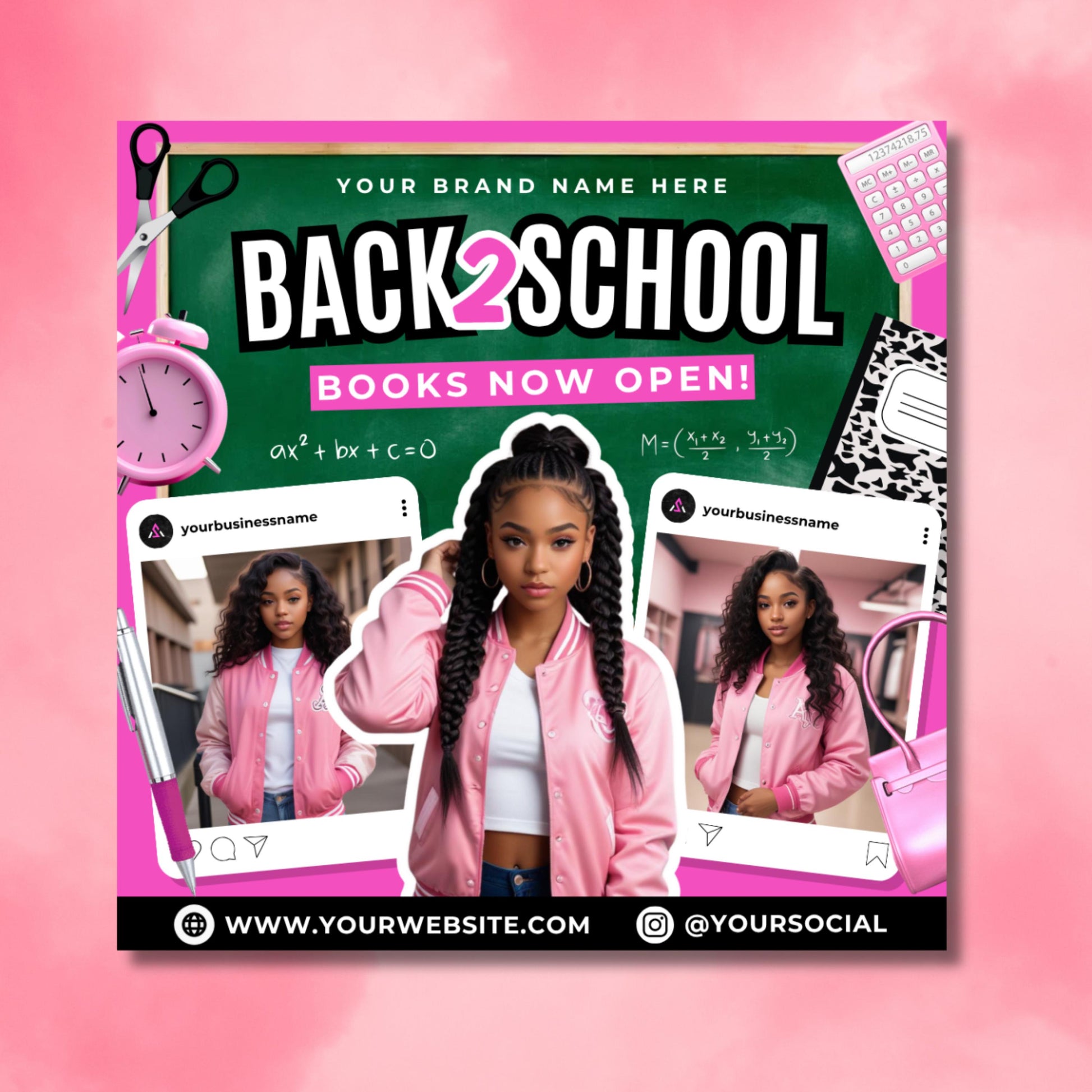 4X Back to School Beauty Flyer, DIY Flyer Template Design, School Hair Specials Flyer, Back 2 School Bookings, Premade Back to School Raffle