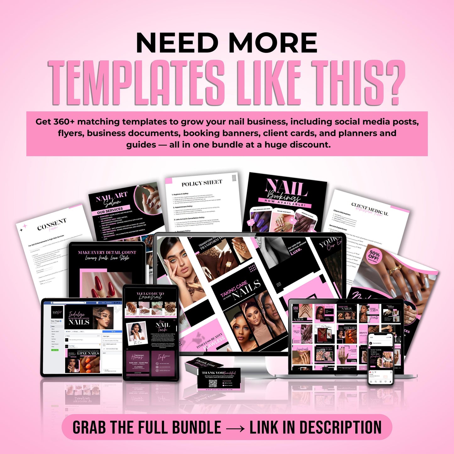 nail bookings flyer template, editable nail salon appointment flyer, nail technician booking flyer, nail artist book your nails now flyer