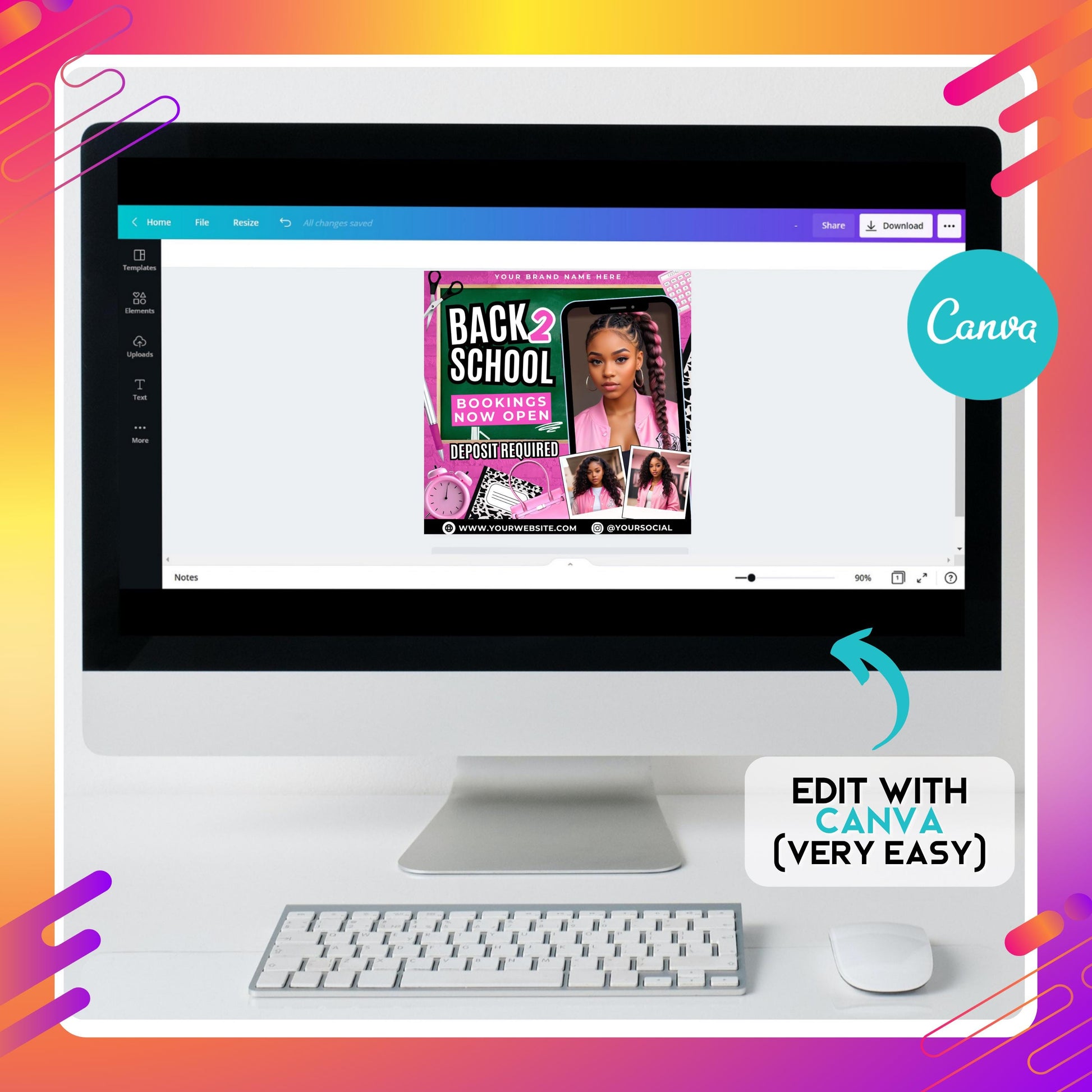 Back to School
Hair Braids
Hair Stylist
Beauty Flyer
Editable Template
Digital Flyer
Canva Template
Bookings Open
Flash Deals
Raffle Flyer
Student Discount
Kids Hair
Braider Marketing
Salon Promotion
Student Haircut & Style Discount Flyer
Kids Back to School Hair Braiding Flyer
Back to School Flash Sale Hair Services Flyer
Enter to Win Hair Raffle Back to School Flyer
Hair Braids Price List Back to School Flyer
School Year Hair Appointments Flyer
Back to School Hair Care Promotion Flyer