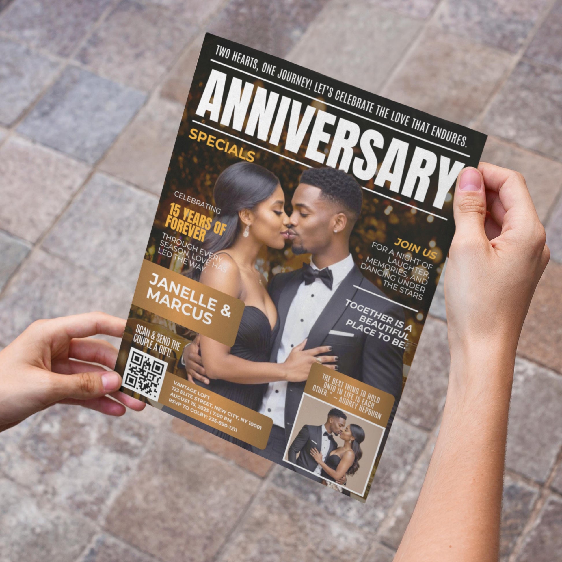 anniversary flyer
magazine theme flyer
editable canva flyer
romantic flyer template
diy celebration invite
black couple anniversary
editable invitation template
canva anniversary invite
digital party flyer
modern love flyer
event invitation template
premade flyer design
romantic event invite