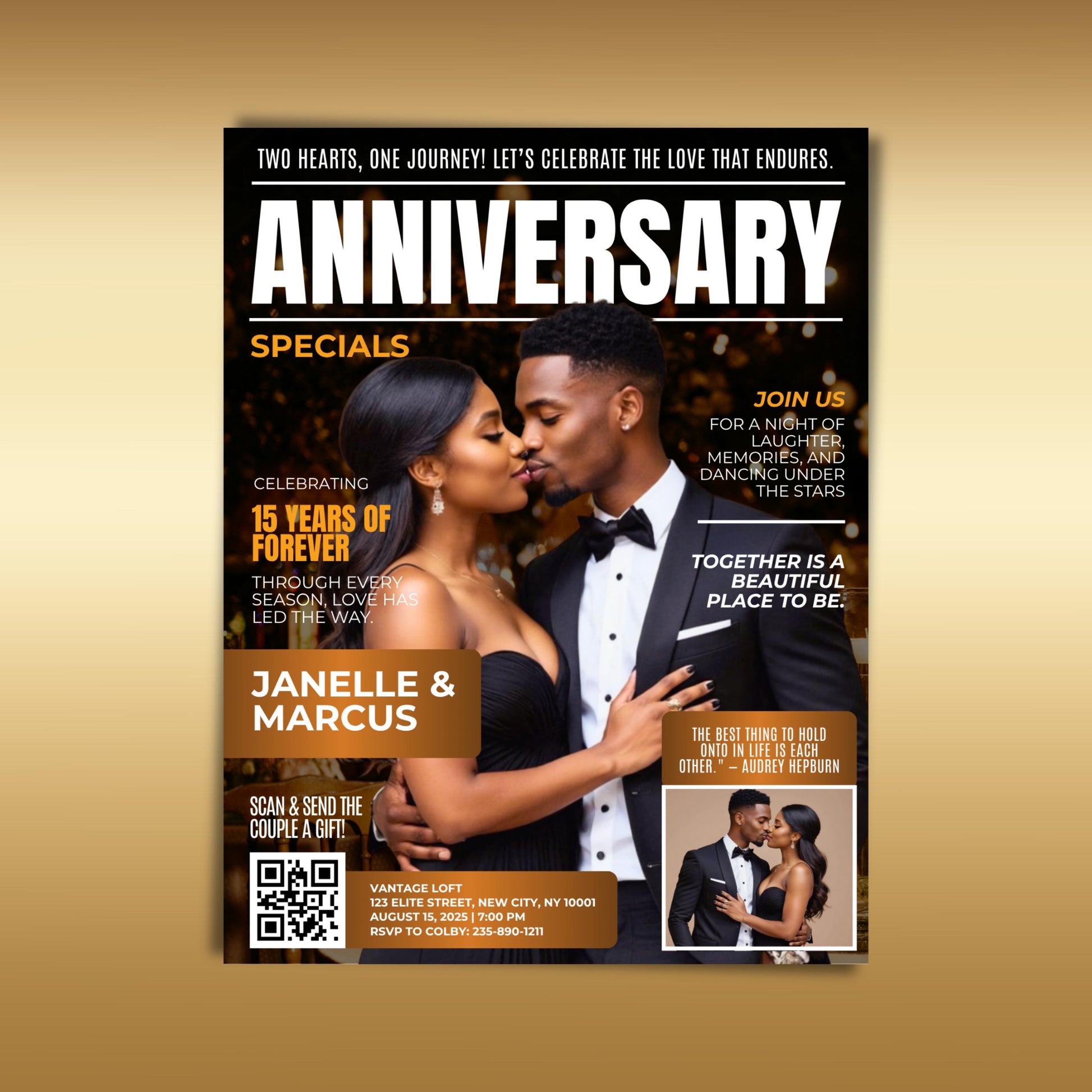 anniversary flyer
magazine theme flyer
editable canva flyer
romantic flyer template
diy celebration invite
black couple anniversary
editable invitation template
canva anniversary invite
digital party flyer
modern love flyer
event invitation template
premade flyer design
romantic event invite