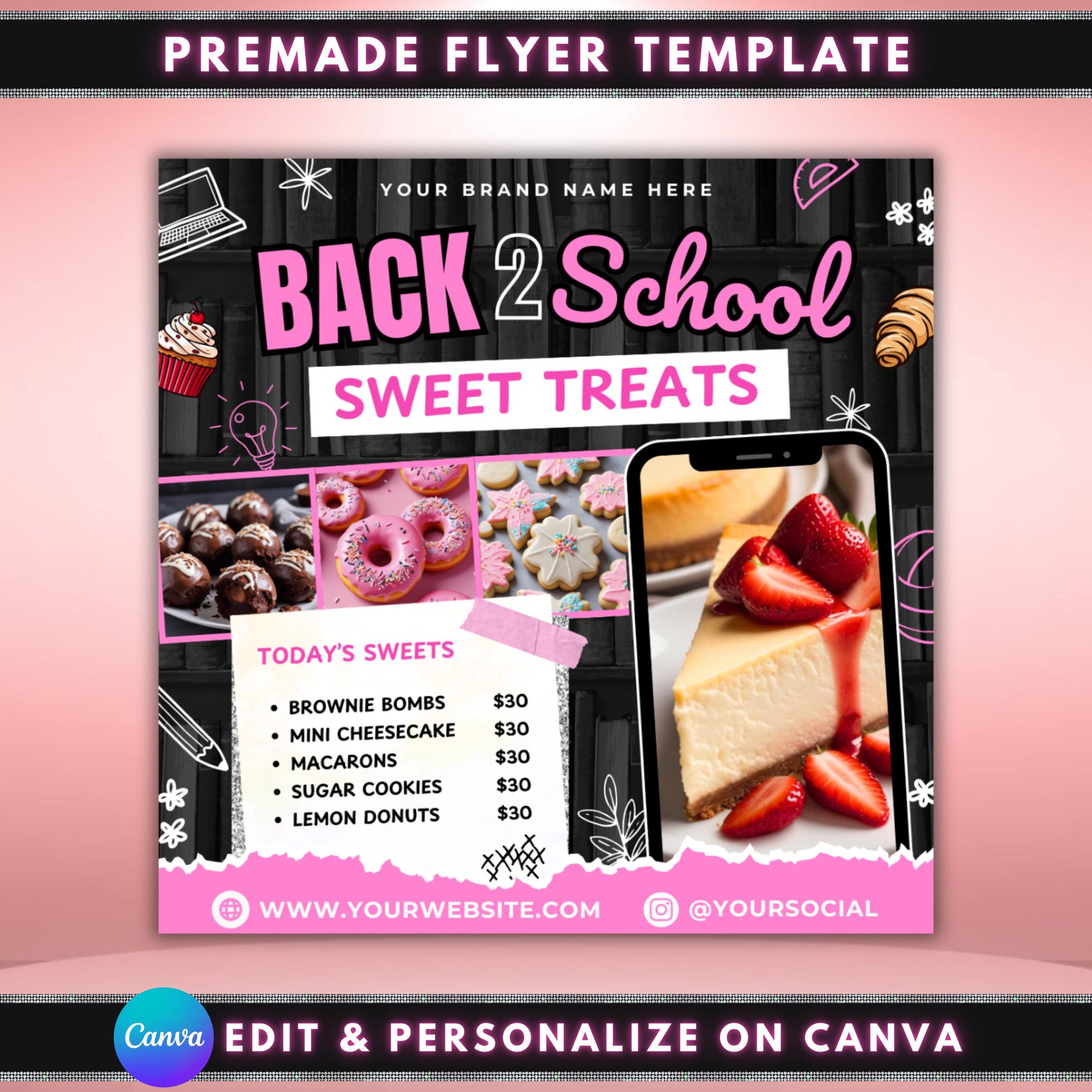 Back to School
Bake Sale Flyer
Bakery Flyer
Sweet Treats
Editable Flyer
Canva Template
Digital Download
School Fundraiser
Dessert Menu
Home Bakery
Pink Flyer
Cupcakes Cookies
Donuts
Brownie Bombs
Sugar Cookies
Lemon Donuts
Back 2 School Dessert Menu Flyer
Home Bakery Back to School
School Event Bakery Advertisement Flyer
Cupcakes Cookies Donuts Bake Sale Flyer
Lemon Donuts Sugar Cookies Price List Flyer
Bake Sale Fundraiser Flyer