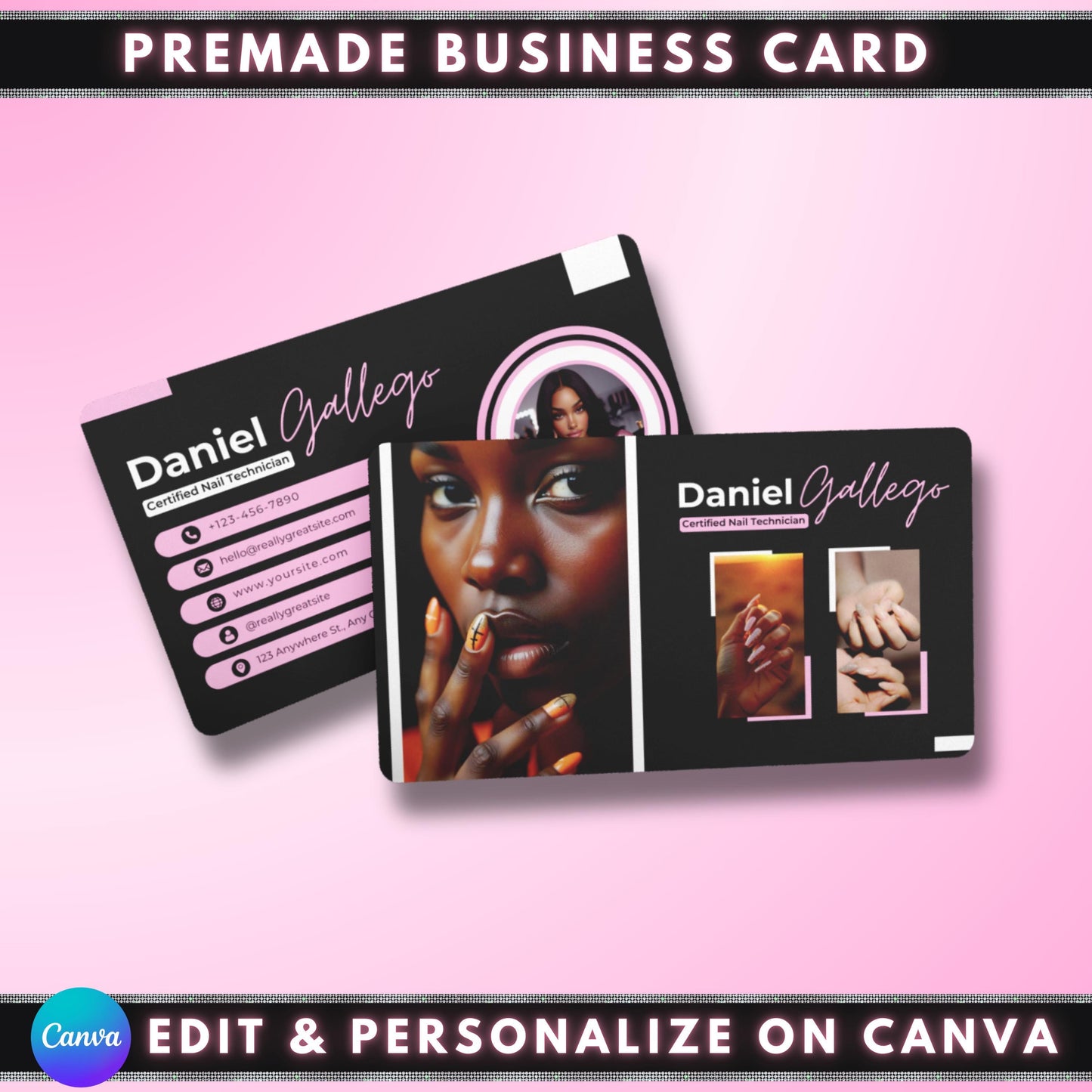 nail tech card
business card
canva template
nail technician
instagram card
beauty card
diy business
nail salon card
editable card
nail artist
lash tech card
hair business
makeup artist