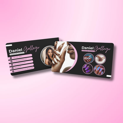 Nail Tech Business Card, Nail Technician Instagram Card, Beauty Business Card, DIY Canva Template, Nail Salon Card, Nail Artist Call Card