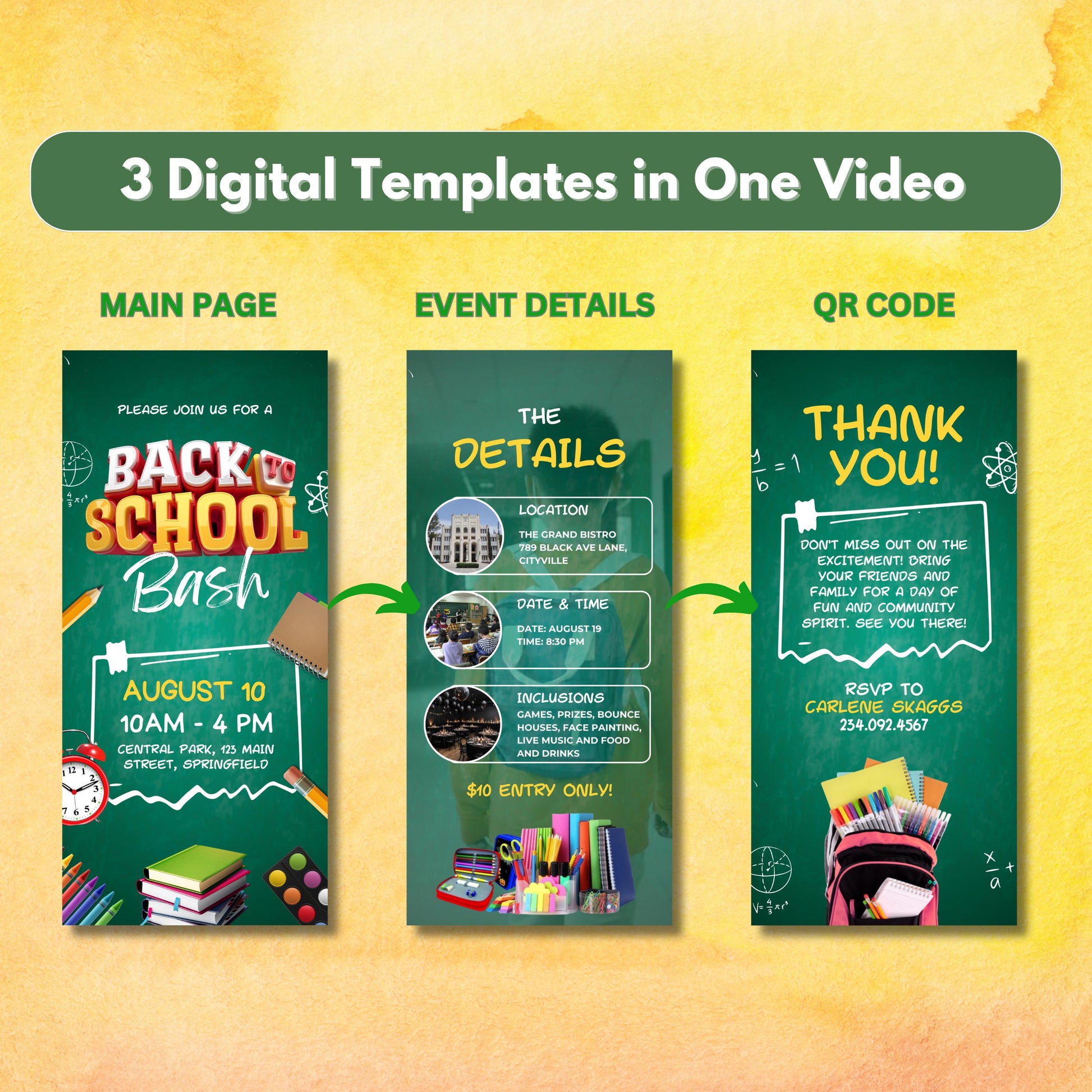 Back to School
Animated Invite
School Bash
Video Invitation
Digital Invite
Editable Template
School Event
Community Party
Instant Download
Chalkboard Theme
Kids Party
Fundraiser Invite
Thank You Note
Animated Back to School Bash Video Invitation Template
Digital School Event Animated Party Invite Editable
Customizable Back 2 School Fun Day Video Invitation
Back to School Bash with Games Prizes Bounce House Invite