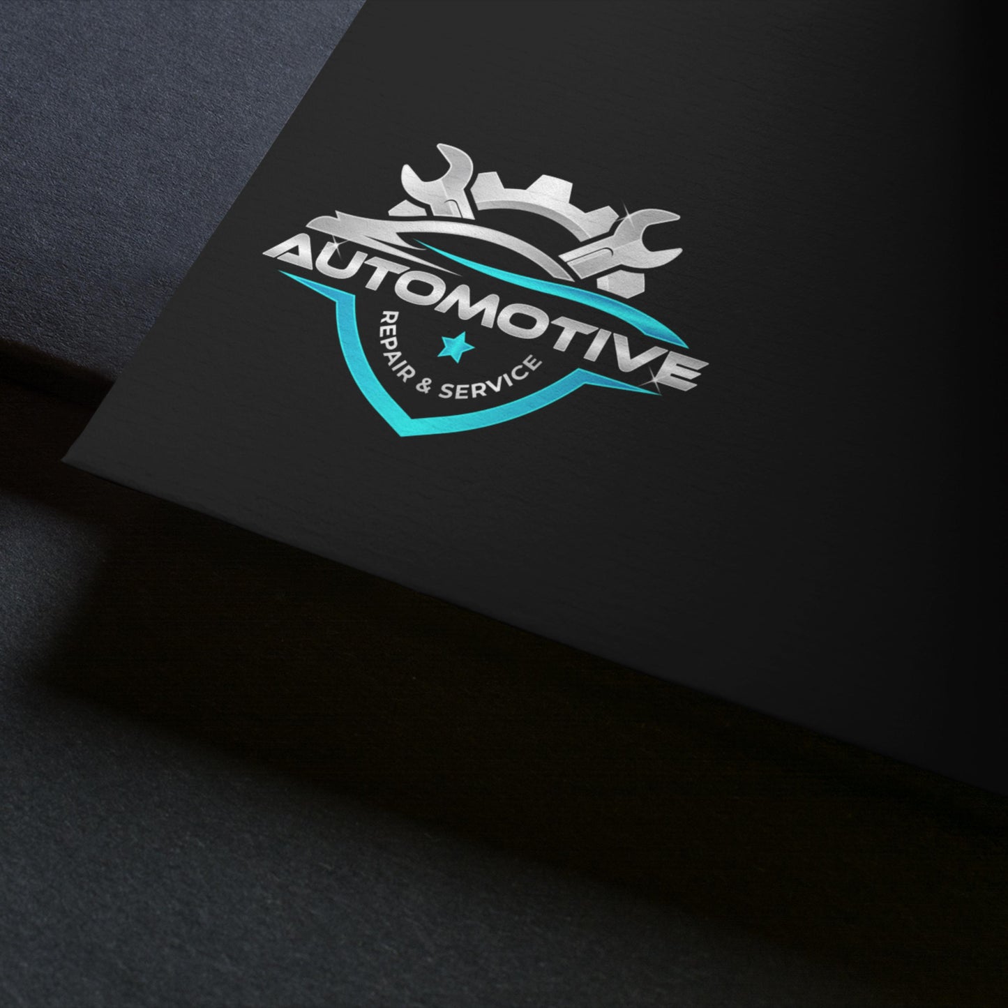 automotive logo, diy logo design template, blue car repair & service logo, auto shop repair mechanic logo, premade vehicle repair business