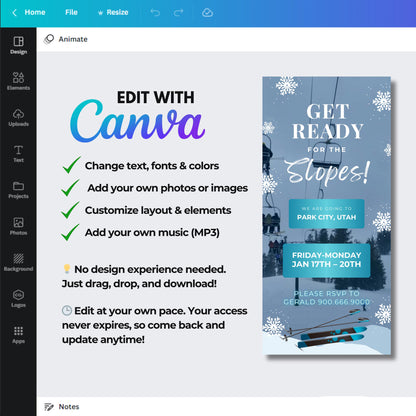 Animated Itinerary
Video Itinerary
Winter Trip
Ski Vacation
Digital Invite
Group Travel
Editable Template
Travel Planner
Snowboarding
Event Schedule
Destination Trip
Custom Itinerary
Winter Adventure
Video Itinerary for Ski Trip
Ski Vacation
Friends Getaway Trip Itinerary Video
Animated Itinerary Planner