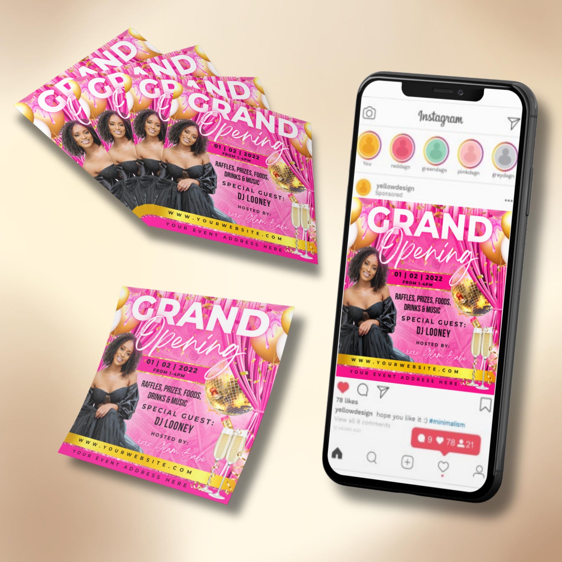 Grand Opening Flyer, DIY Flyer Template, Celebration Flyer, Social Media Flyer, Beauty Flyer, Grand Opening Post, Business Flyer Design