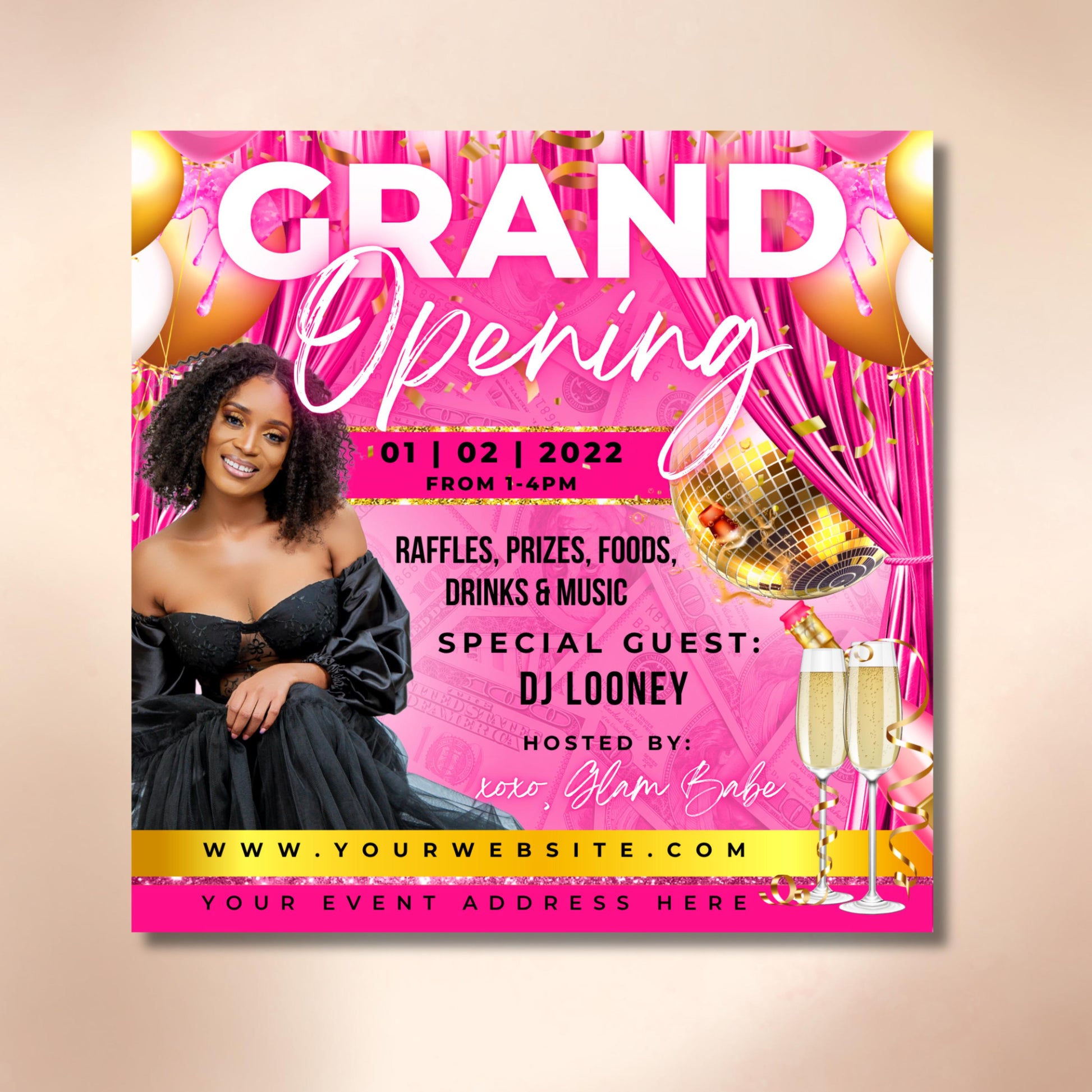 Grand Opening Flyer, DIY Flyer Template, Celebration Flyer, Social Media Flyer, Beauty Flyer, Grand Opening Post, Business Flyer Design
