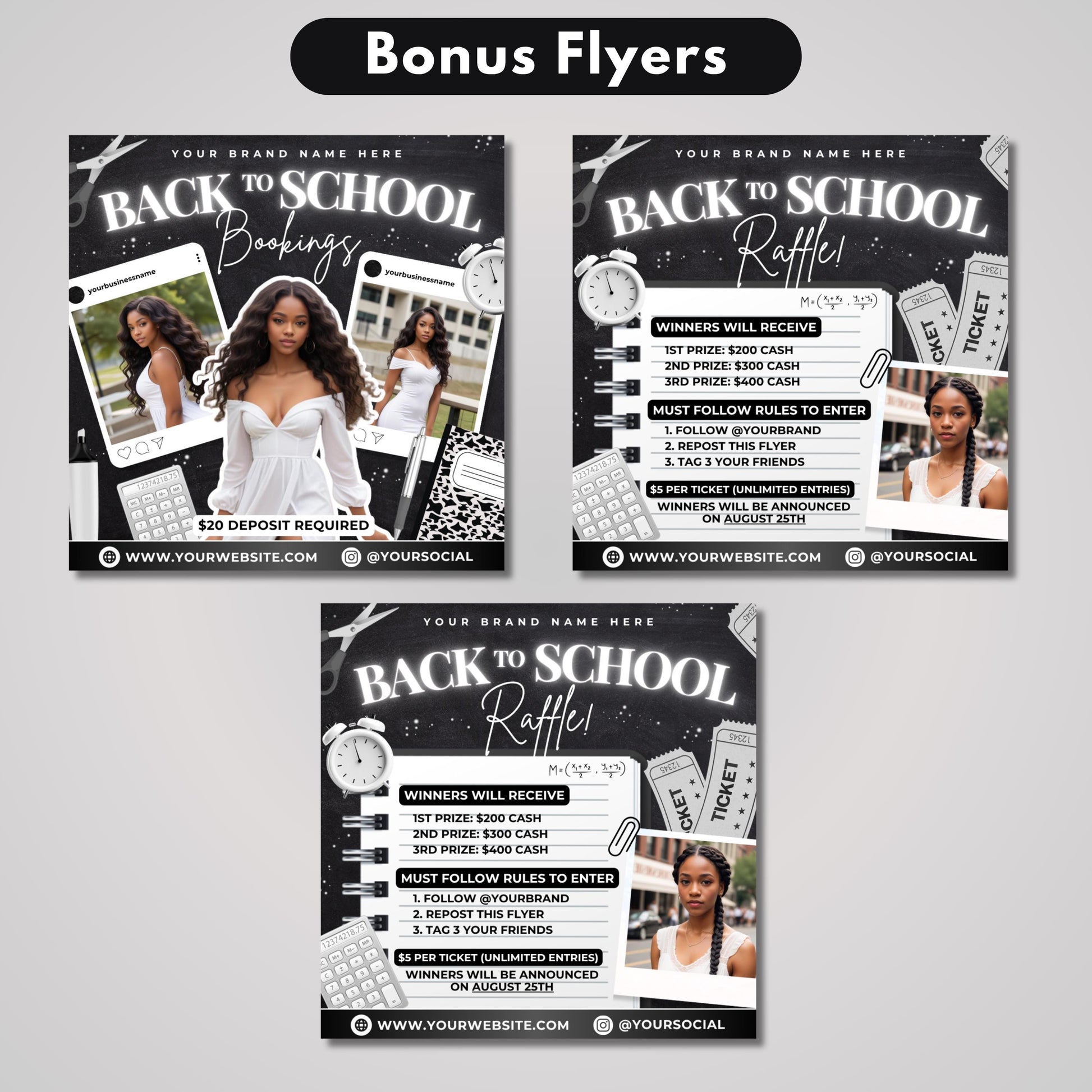 Back To School Flyer, Back to School Specials Flyer, Back to School Hair flyer, DIY Canva Template, Back 2 School Flyer, Braid Special Flyer