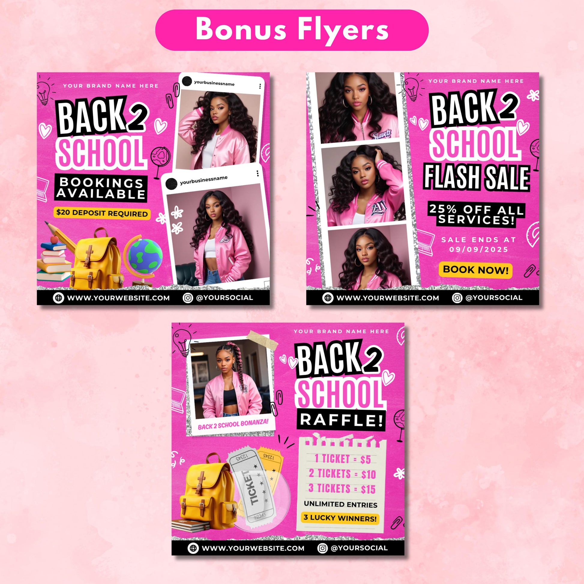 Back to School Specials Flyer, Back 2 School Hair Flyer, DIY Canva Template, Hair Deals Beauty Flyer, Braids Special Hair Stylist Flyer
