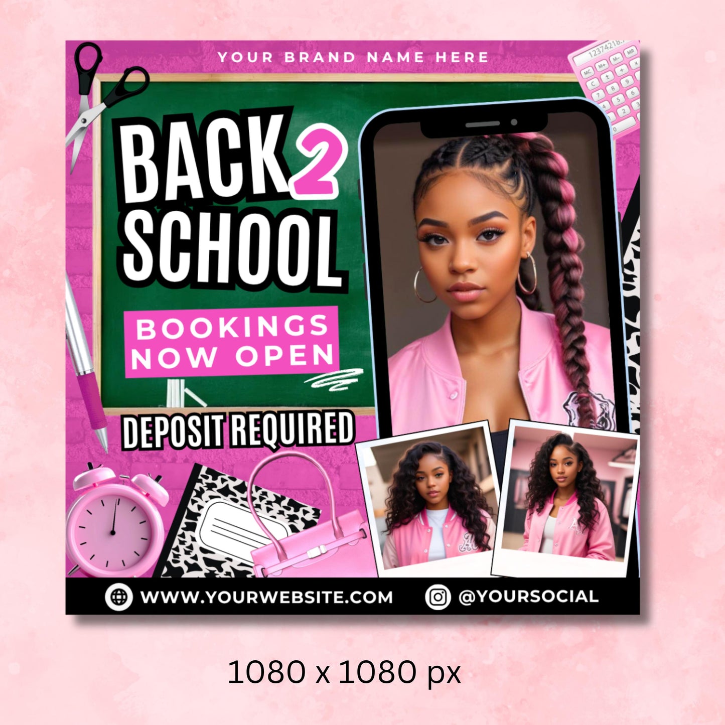 back to school
hair braids
hair stylist
beauty flyer
editable template
digital flyer
canva template
bookings open
flash deals
raffle flyer
student discount
kids hair
braider marketing
salon promotion
student haircut & style discount flyer
kids back to school hair braiding flyer
back to school flash sale hair services flyer
enter to win hair raffle back to school flyer
hair braids price list back to school flyer
school year hair appointments flyer
back to school hair care promotion flyer