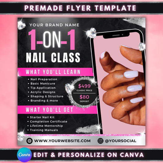 nail class flyer  
nail training template  
nail tech flyer  
editable nail flyer  
acrylic nail training flyer  
nail course marketing  
pink black flyer template  
canva nail class flyer  
nail school flyer  
manicure training flyer  
nail education flyer  
nail business marketing  
printable nail tech flyer
