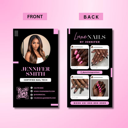 Nail Tech Card
Business Card
Instagram Card
Canva Template
Digital Download
QR Code Card
DIY Business Card
Lash Tech Card
Vertical Card
Beauty Business
Salon Business
Editable Card
Custom Card