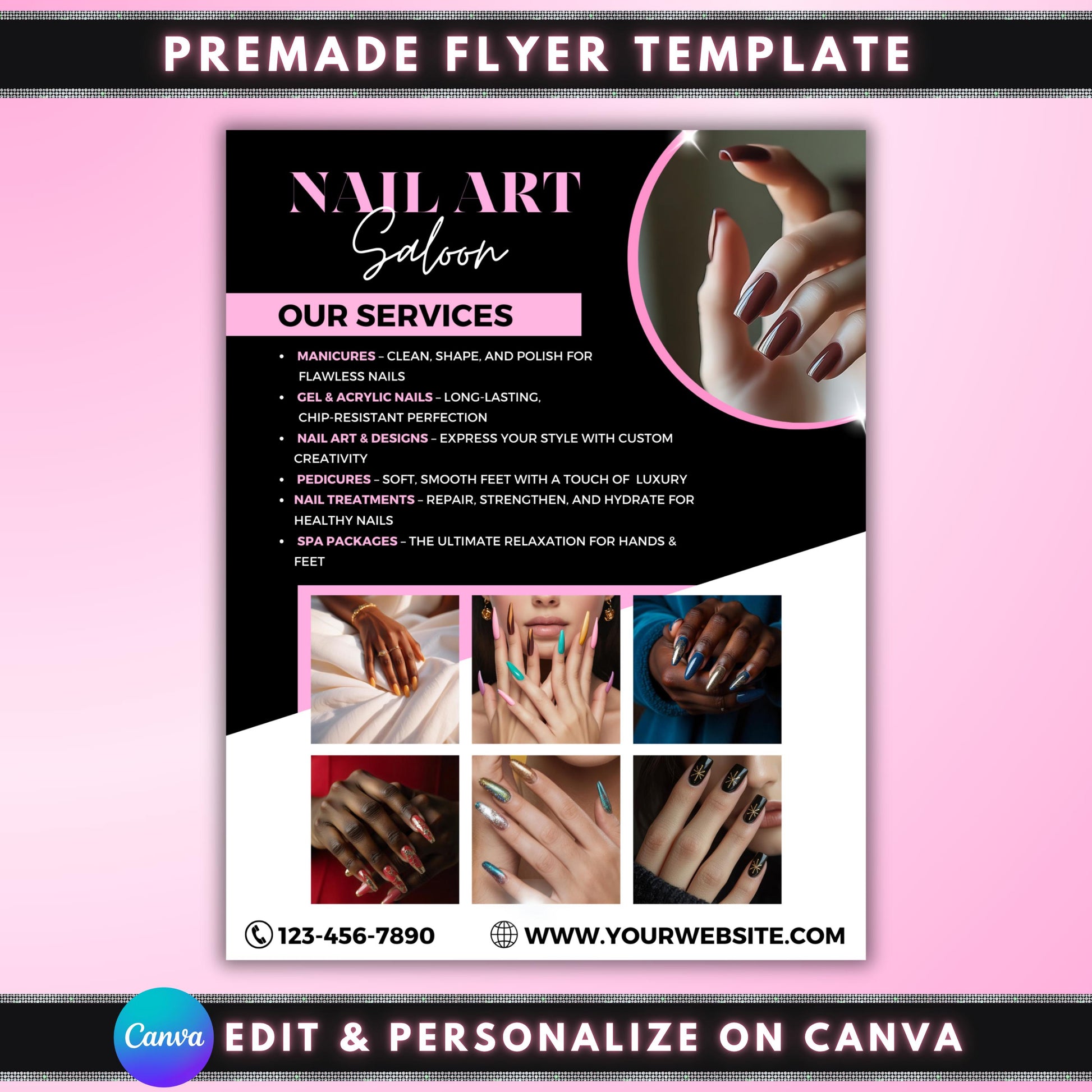 Nail Menu
Price List
Nail Salon
Canva Template
Services Flyer
Editable Flyer
Beauty Salon
Price Sheet
Nail Art Menu
Salon Services
Digital Flyer
DIY Flyer
Nail Business