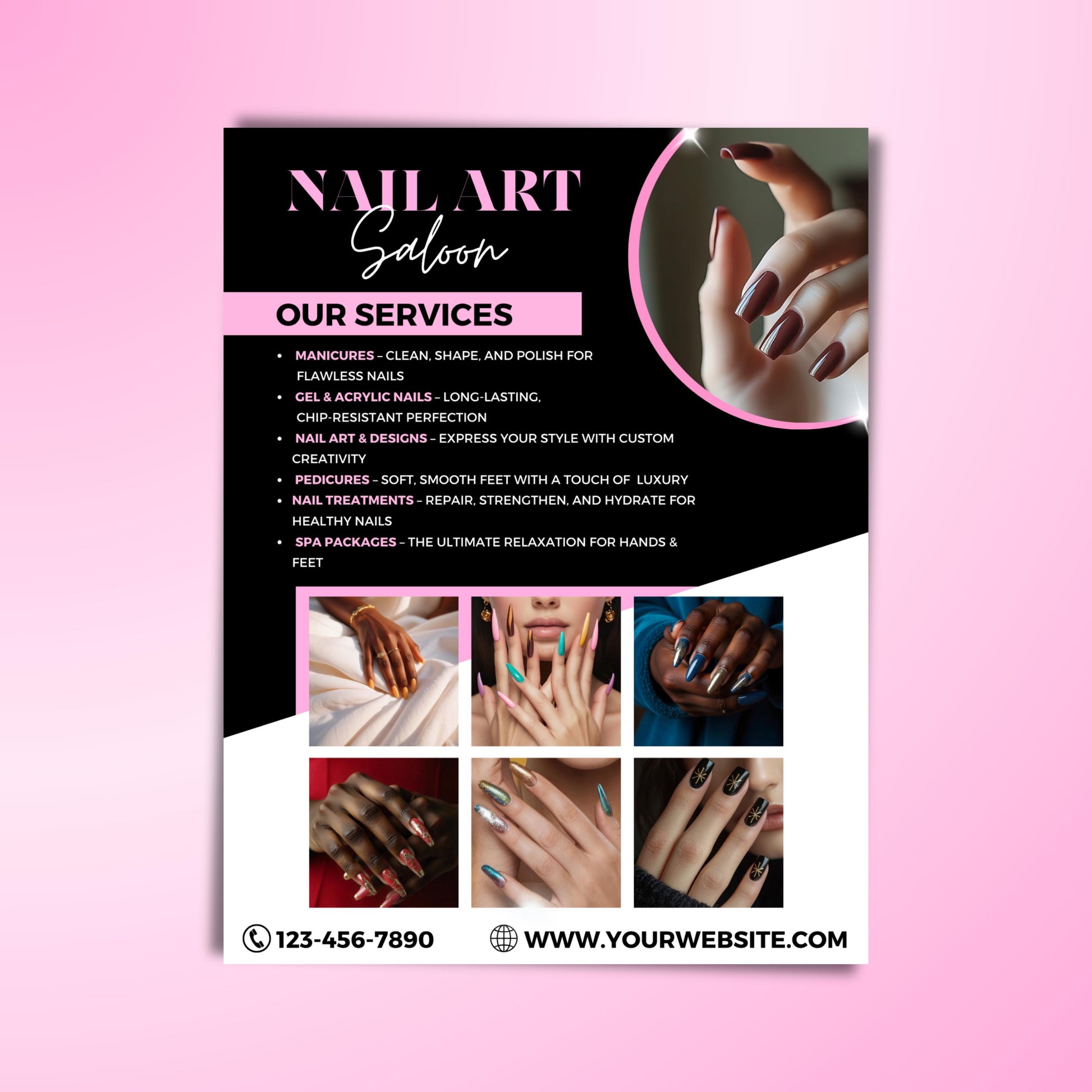 Nail Menu
Price List
Nail Salon
Canva Template
Services Flyer
Editable Flyer
Beauty Salon
Price Sheet
Nail Art Menu
Salon Services
Digital Flyer
DIY Flyer
Nail Business