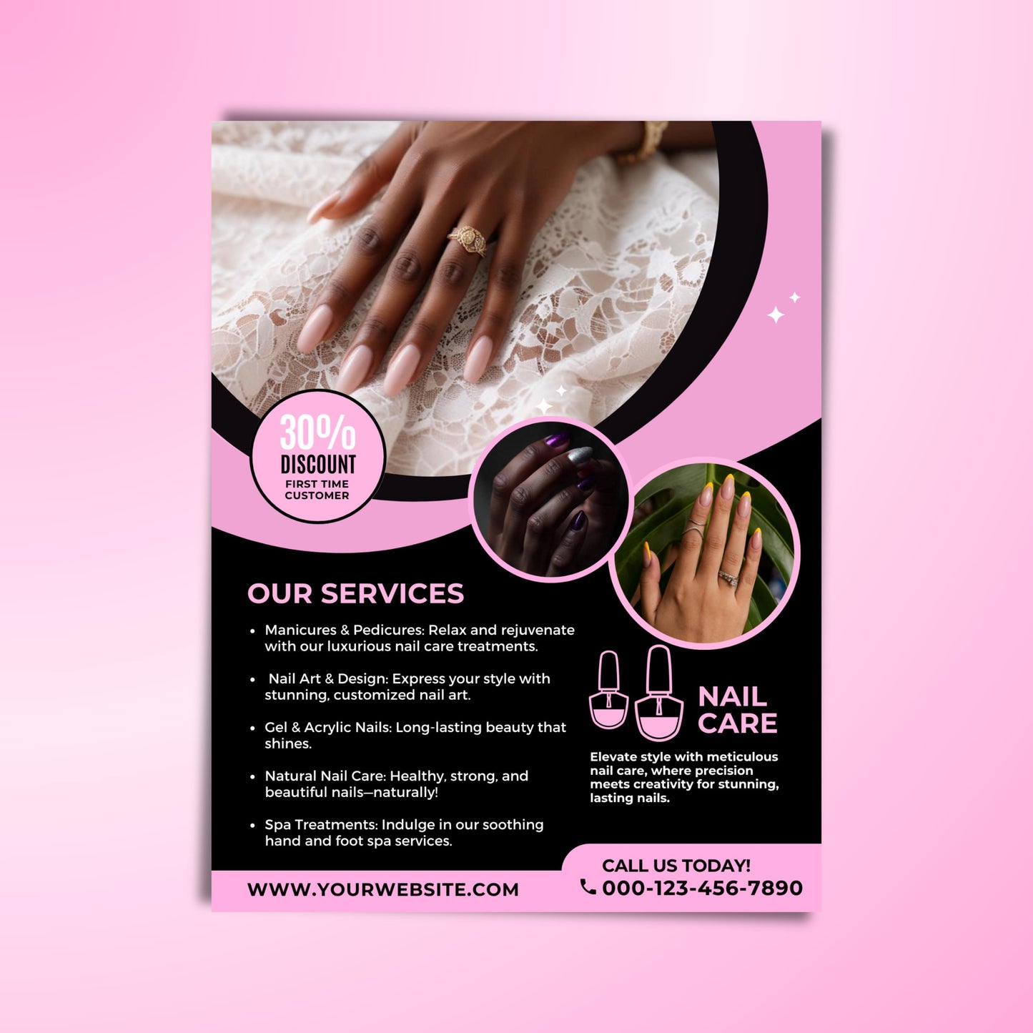 nail menu
price list
nail salon
canva template
services flyer
editable flyer
beauty salon
price sheet
nail art menu
salon services
digital flyer
diy flyer
nail business