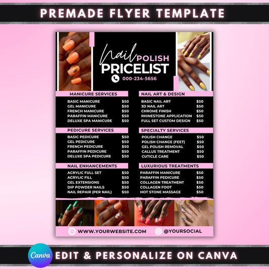 nail price list flyer
nail tech pricelist
editable nail flyer
canva price list
nail salon flyer
nail business flyer
nail services menu
price list template
salon service list
nail tech template
canva salon flyer
beauty salon price list
nail salon menu flyer