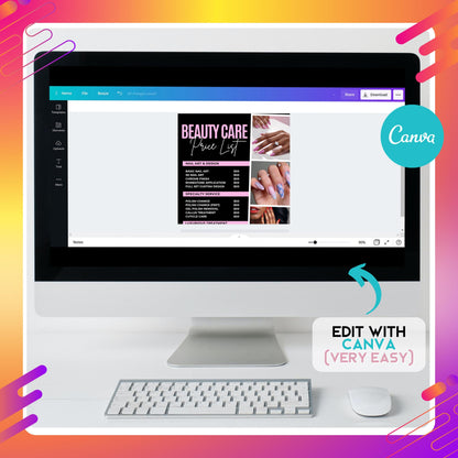 Nail Salon Price List Flyer, Nail Tech Pricelist Template, Editable Canva Pricelist, Nail Services Menu Flyer, Nail Business Template