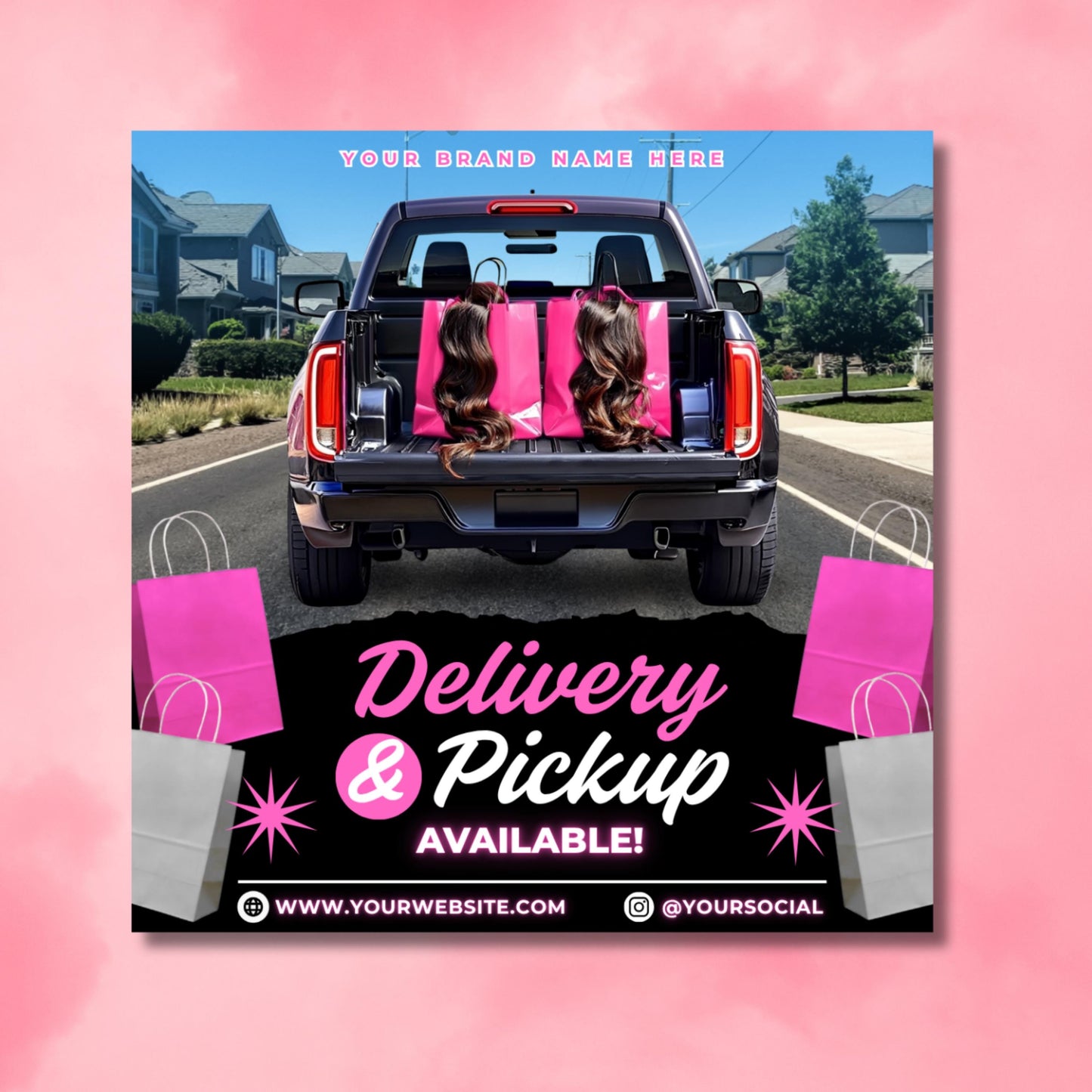 delivery flyer  
pickup flyer  
editable flyer  
canva flyer  
hair flyer  
beauty flyer  
wig flyer  
hair business  
flyer template  
canva template  
beauty business flyer  
shipping flyer  
delivery template