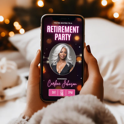 retirement video invite
digital retirement evite
editable canva template
retirement party invite
black and gold invite
phone video invitation
celebration video invite
retirement evite template
animated party invite
canva video invitation
digital phone template
black gold evite
farewell party invite