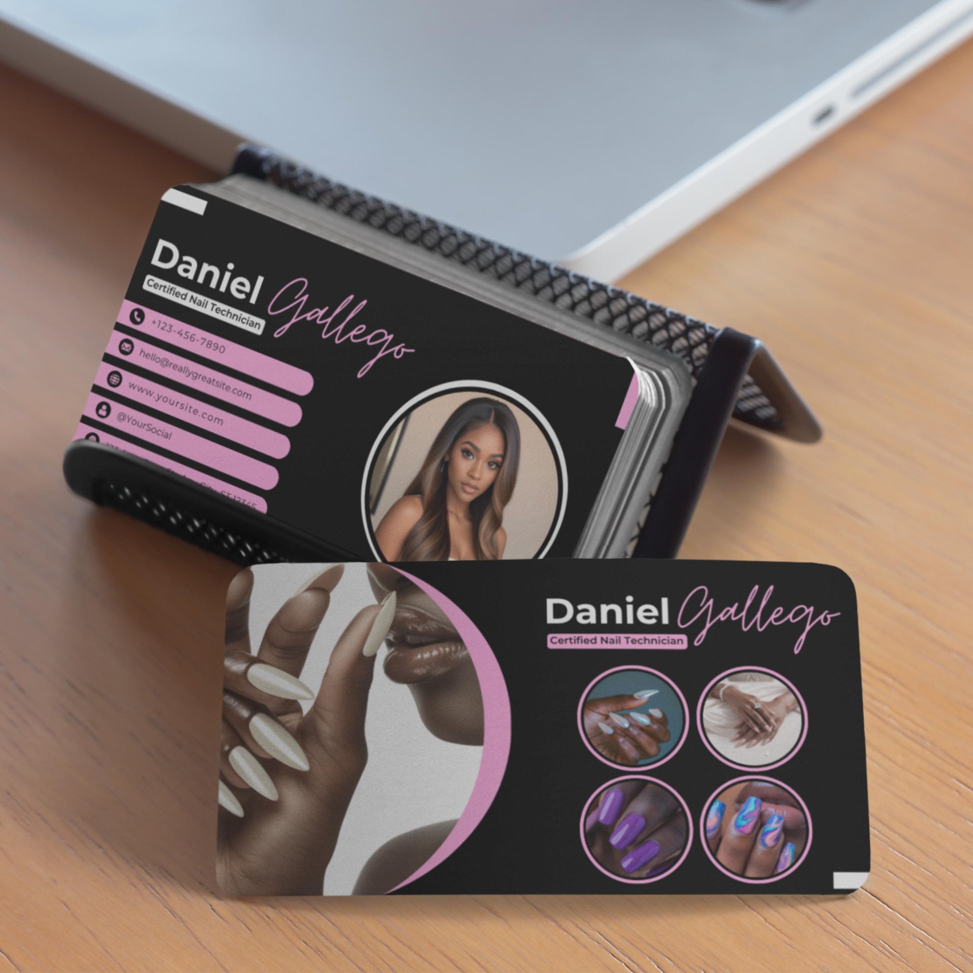 Nail Tech Business Card, Nail Technician Instagram Card, Beauty Business Card, DIY Canva Template, Nail Salon Card, Nail Artist Call Card