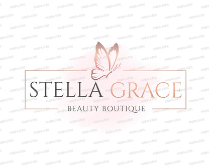 Beauty Logo Set Template, 3x Premium Salon Boutique Logo, Feminine Branding Kit, Modern Butterfly Logo Design, Editable Hair Lash Spa Logo