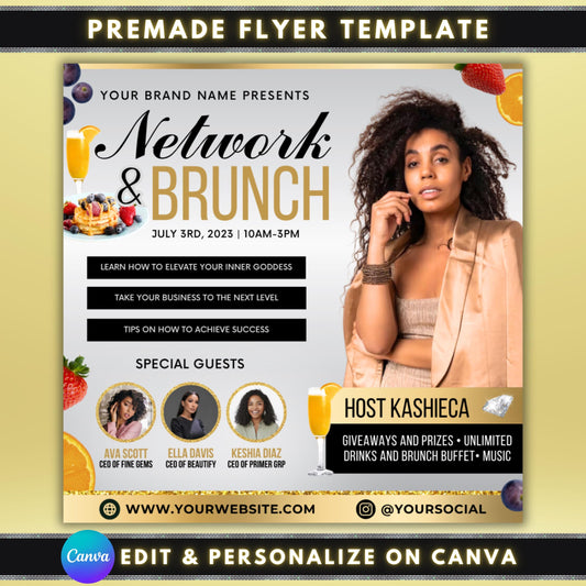 networking flyer template  
brunch event flyer  
editable canva flyer  
business mixer invitation  
women empowerment flyer  
boss babe brunch flyer  
entrepreneur event flyer  
ladies brunch flyer  
event flyer template  
canva editable invitation  
black woman flyer  
small business event  
motivational brunch flyer