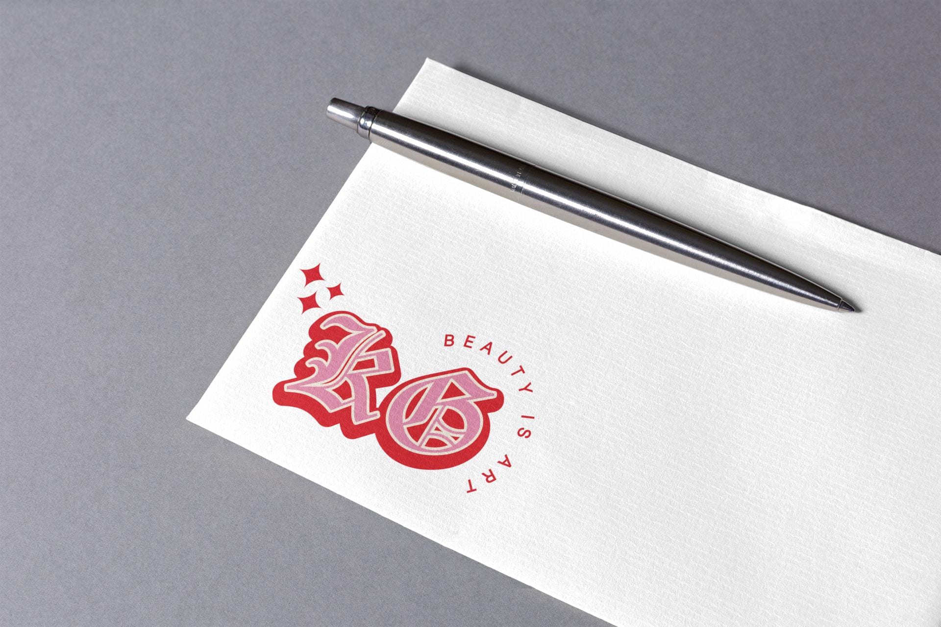 Editable Retro Beauty Logo Set with bold red vintage typography, includes 3x variations for salon, lash, nail, or glam branding.