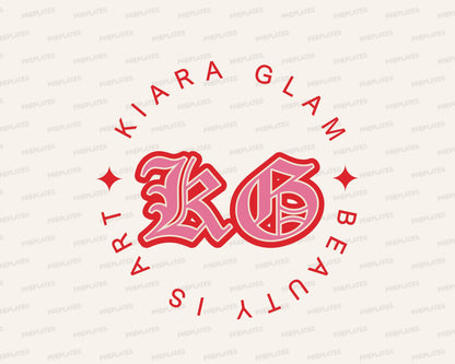 Editable Retro Beauty Logo Set with bold red vintage typography, includes 3x variations for salon, lash, nail, or glam branding.