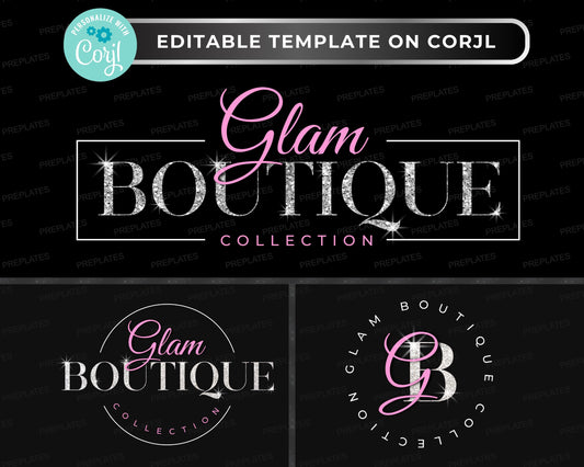 Editable glam boutique logo set in Corjl with glitter and luxury design for fashion and beauty businesses
Corjl logo template for boutiques, customizable glam logo with sparkle and glitter style
Luxury glitter logo design set, editable Corjl branding kit for fashion and beauty businesses
Editable boutique logo template with glam and modern design, perfect for online shops and salons
Customizable glam logo set for Corjl, fashion boutique and beauty brand logo design