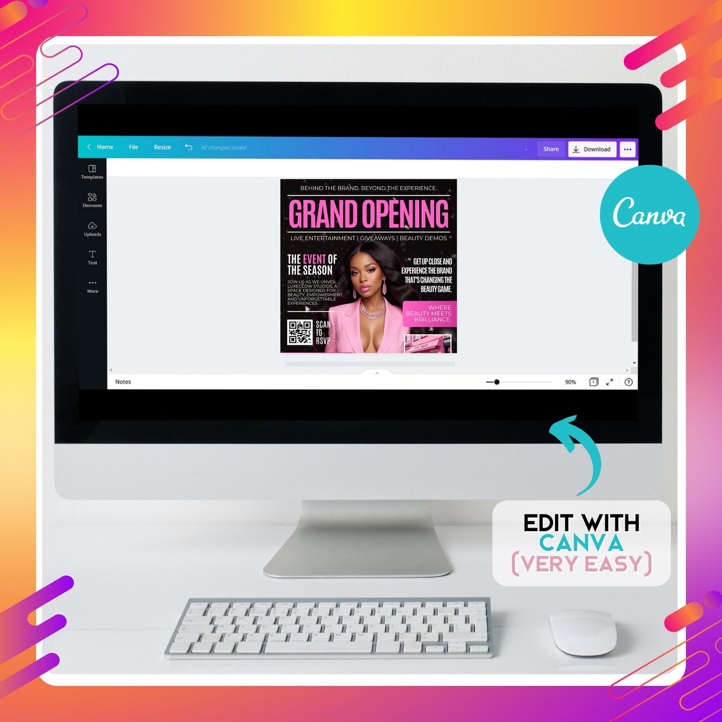 editable canva grand opening flyer template with glam pink design for beauty salons and boutiques
modern magazine-style business launch flyer template for beauty events in canva
customizable grand opening invitation poster for salons, boutiques, and glam businesses
editable canva flyer template for beauty business grand opening events
luxury pink glam grand opening flyer design, perfect for salon and boutique promotions