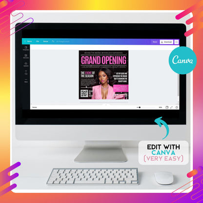 Editable Canva grand opening flyer template with glam pink design for beauty salons and boutiques
Modern magazine-style business launch flyer template for beauty events in Canva
Customizable grand opening invitation poster for salons, boutiques, and glam businesses
Editable Canva flyer template for beauty business grand opening events
Luxury pink glam grand opening flyer design, perfect for salon and boutique promotions