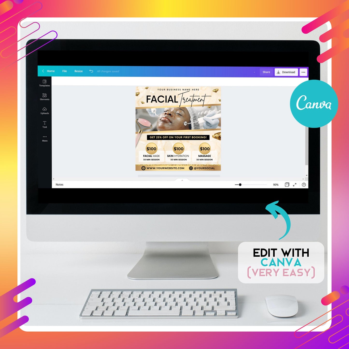 editable canva facial treatment flyer template for spa and esthetician marketing.
luxury skincare flyer design for facial, massage, and hydration services.
editable beauty business flyer template for estheticians and spas.
facial treatment flyer with pricing and service details in gold design.
editable canva flyer for skincare, spa, and wellness facial promotions.