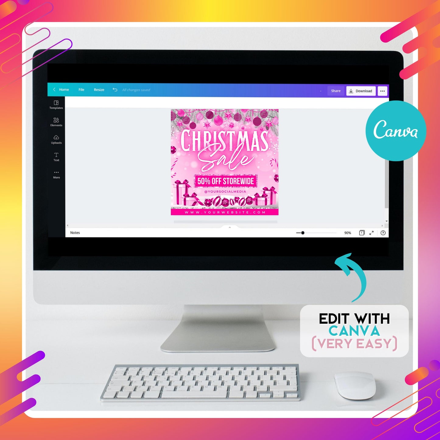 pink christmas flyer template in canva, glam holiday sale design with candy canes and ornaments for beauty businesses and salons.
editable holiday sale flyer for lash techs, hairstylists, and muas, pink christmas canva design with storewide discount promo.
christmas sale flyer template in pink, canva design for salons and beauty businesses running seasonal promotions.
festive pink christmas flyer with ornaments and gift boxes, editable canva holiday template for beauty industry promotions