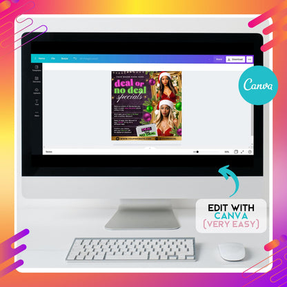 Editable Deal or No Deal flyer template in Canva, Christmas beauty promo design for lash techs, MUAs, and hairstylists.
Festive holiday booking flyer template with red and gold theme, Canva design for beauty business promotions.
Christmas Deal or No Deal specials flyer, editable Canva template for nail techs, lash techs, and braiders.
Holiday marketing flyer template for beauty professionals, customizable Deal or No Deal design for seasonal client discounts.