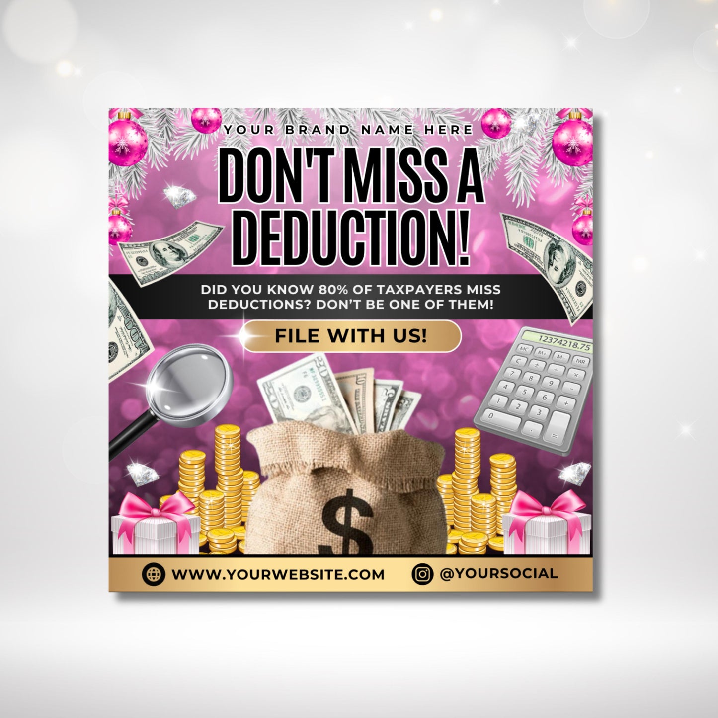 “holiday tax prep flyer set, editable canva templates for accountants, credit repair, and tax professionals with festive christmas theme.”
“christmas flyer templates for tax preparers and financial consultants, editable canva bundle for holiday marketing promotions.”
“editable holiday flyer set for accountants, tax professionals, and credit repair businesses, canva design for tax season.”
“tax season canva flyer bundle, christmas-themed editable templates for financial service businesses.