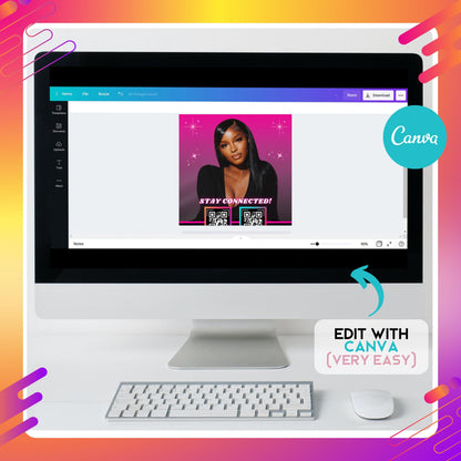 Editable TikTok business card template in Canva, glam pink and black design with QR codes for social media links
Makeup artist contact card template with TikTok theme, digital download editable in Canva
Customizable influencer business card, pink and black Canva template with QR code for social media
Editable digital contact card for MUAs and beauty entrepreneurs, modern glam Canva design
TikTok influencer business card template, pink glam Canva contact card with QR code