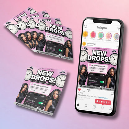 Editable Canva Black Friday flyer template for boutiques and beauty businesses, new drops and sale promotion design
Black Friday sale flyer, Canva template for online shops, boutiques, and wig/beauty businesses
New drops flyer template with bold text, clocks, and notifications, perfect for holiday sale promotion
Editable Canva flyer for Black Friday and Cyber Monday sales, small business marketing design
Online shop promotion flyer template in Canva, customizable sale announcement design