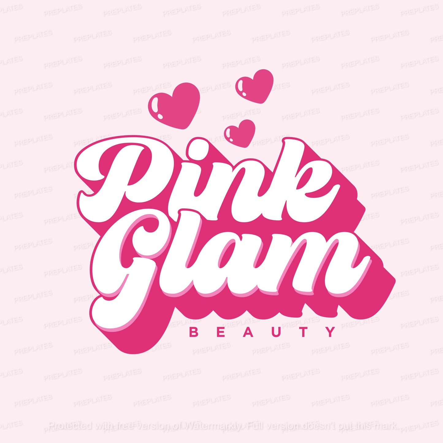 retro beauty logo set: salon, lash & hair boutique branding, editable corjl template