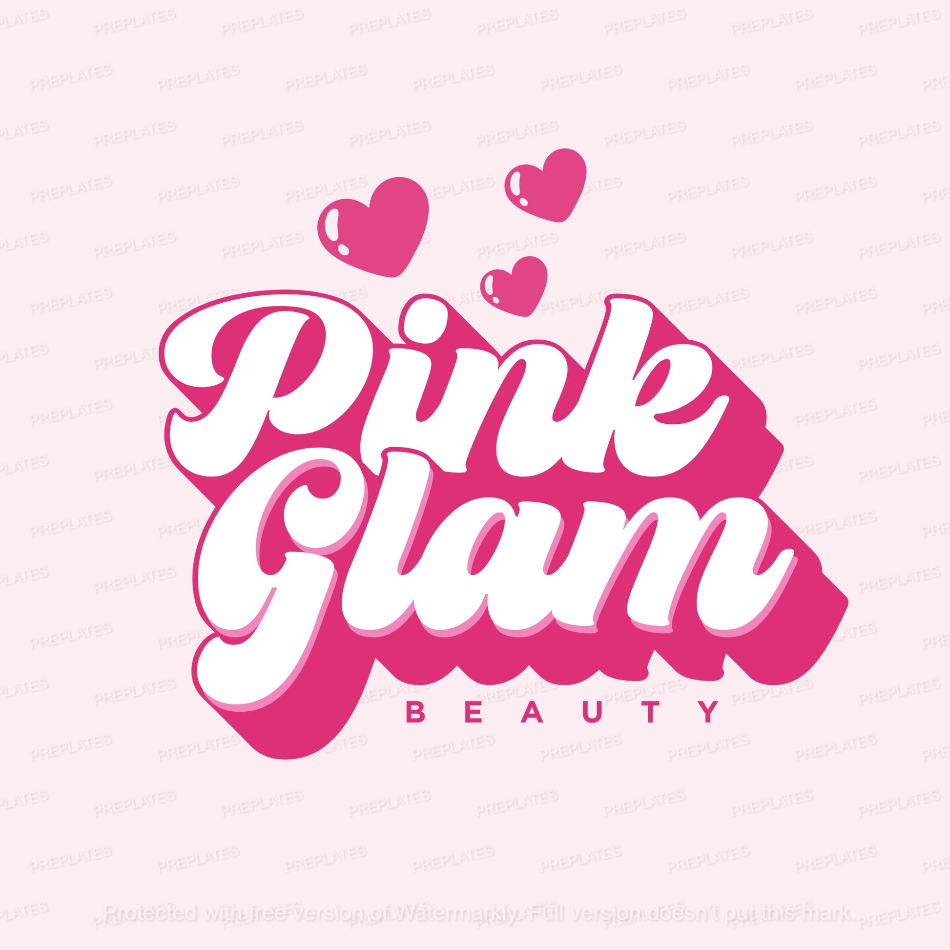 Retro Beauty Logo Set: Salon, Lash & Hair Boutique Branding, Editable Corjl Template