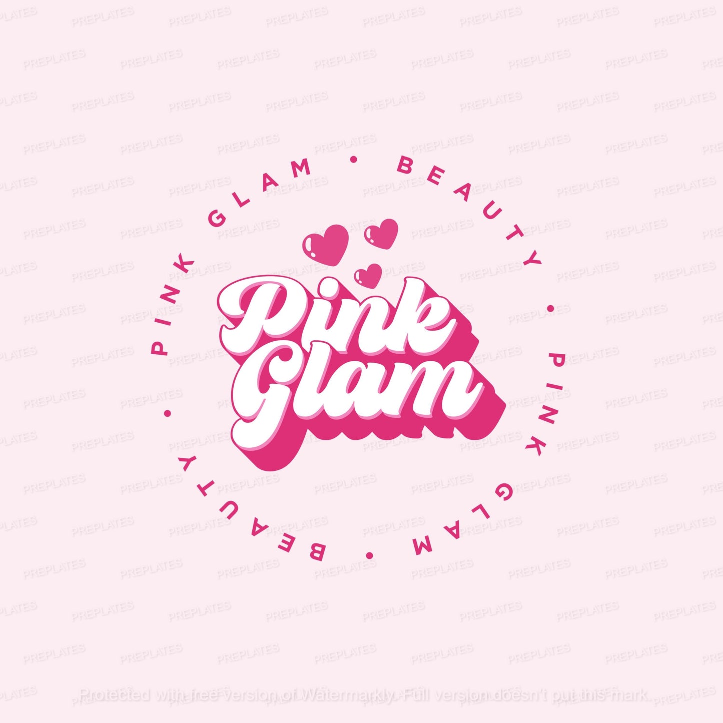 retro beauty logo set: salon, lash & hair boutique branding, editable corjl template