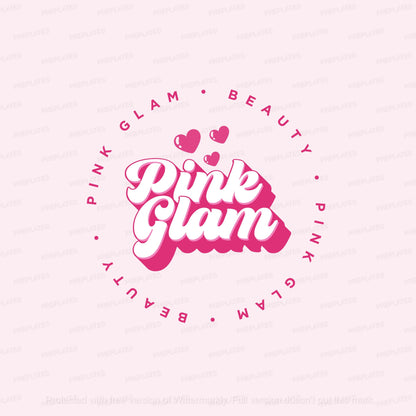 Retro Beauty Logo Set: Salon, Lash & Hair Boutique Branding, Editable Corjl Template