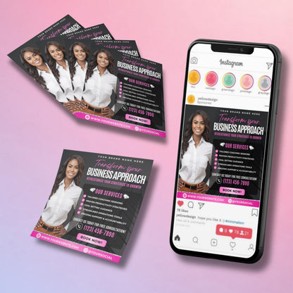 Business Coaching Flyer Template, Editable Canva Life Coach Marketing Design, Consulting Services Advertising Printable