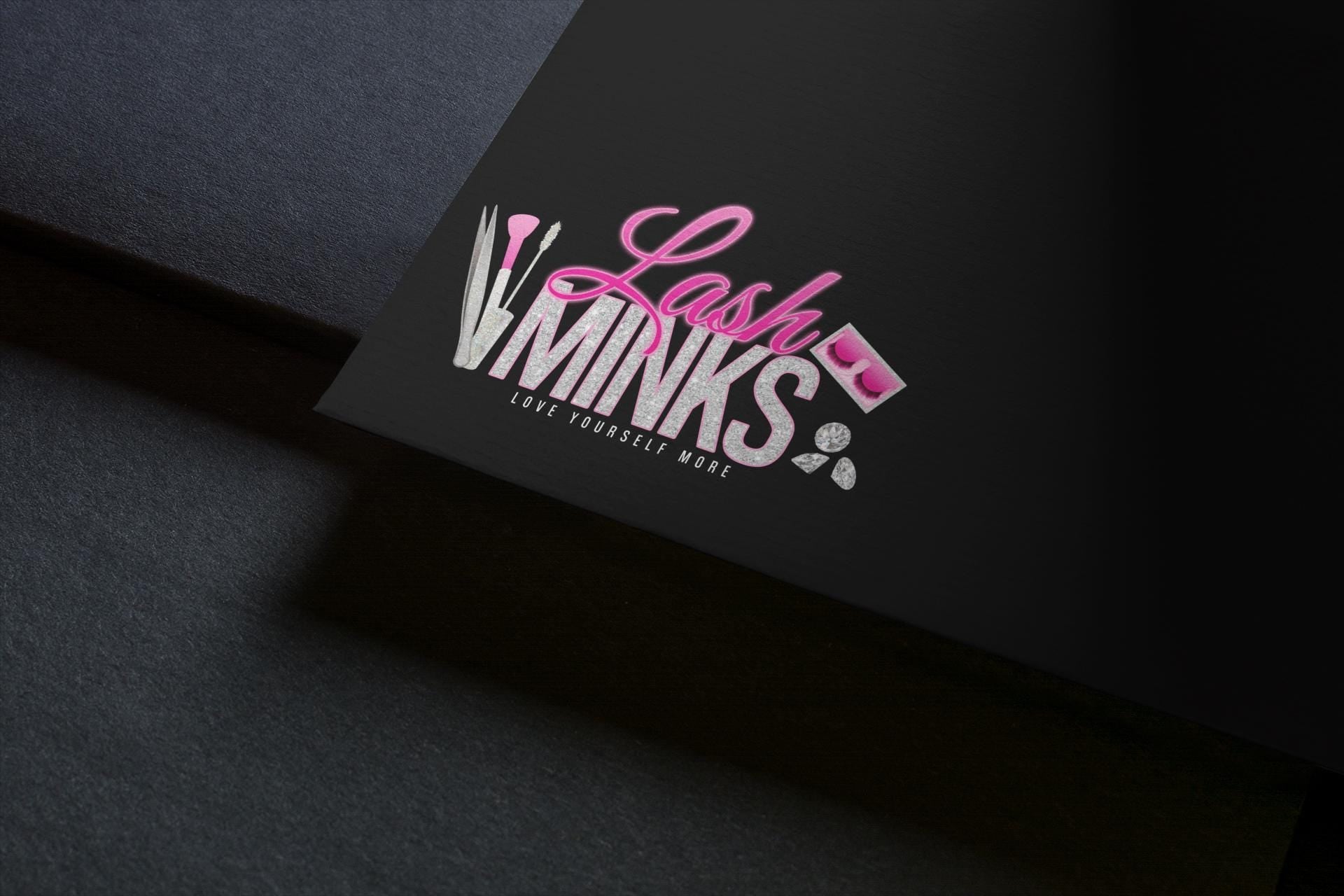 Lash Logo Template, Lash Tech Logo, Glitter Lash Business Logo, Mink Lash Logo Design, Editable Beauty Salon Logo, Glam Logo